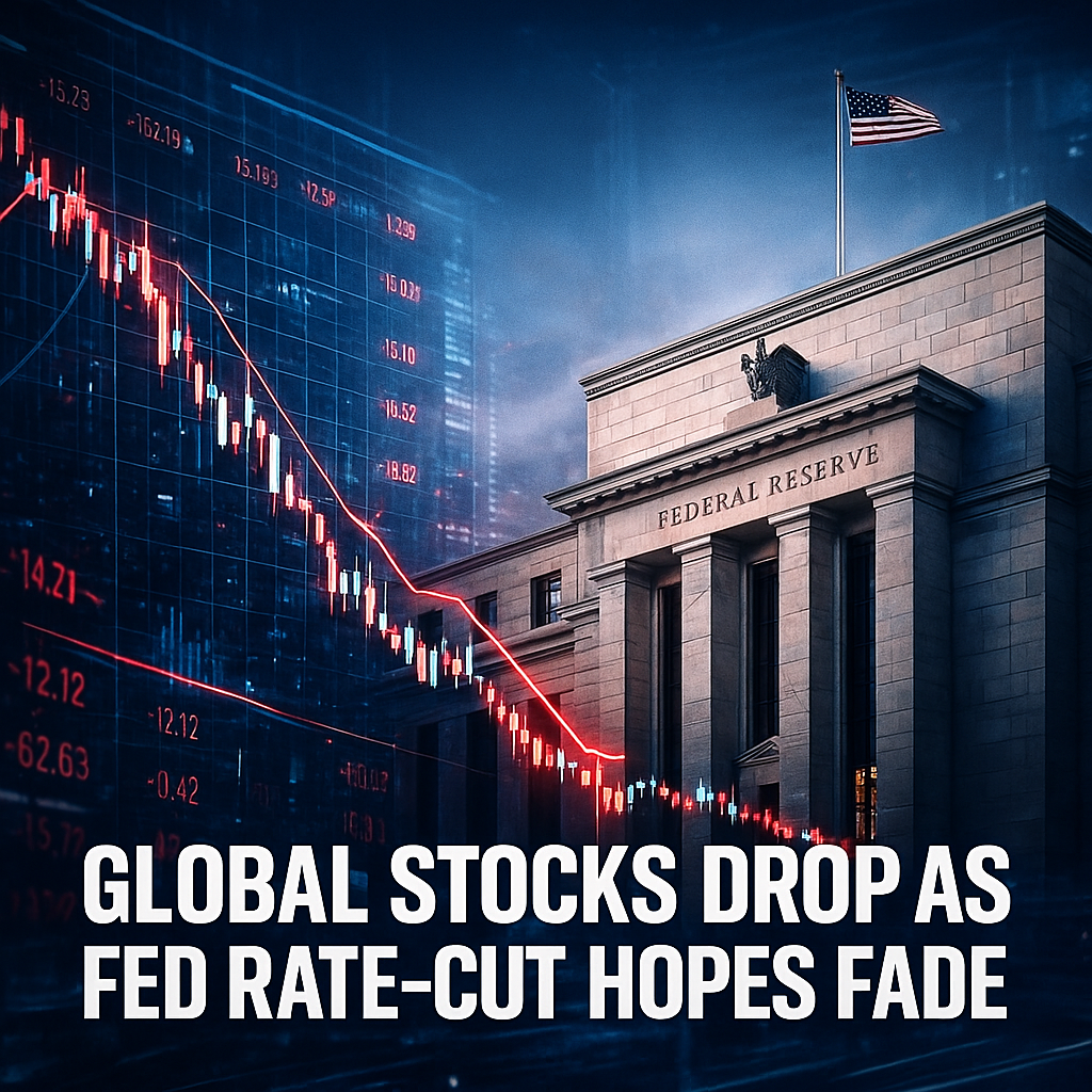 Global Stocks Drop After Fed Rate-Cut Hopes Fade
