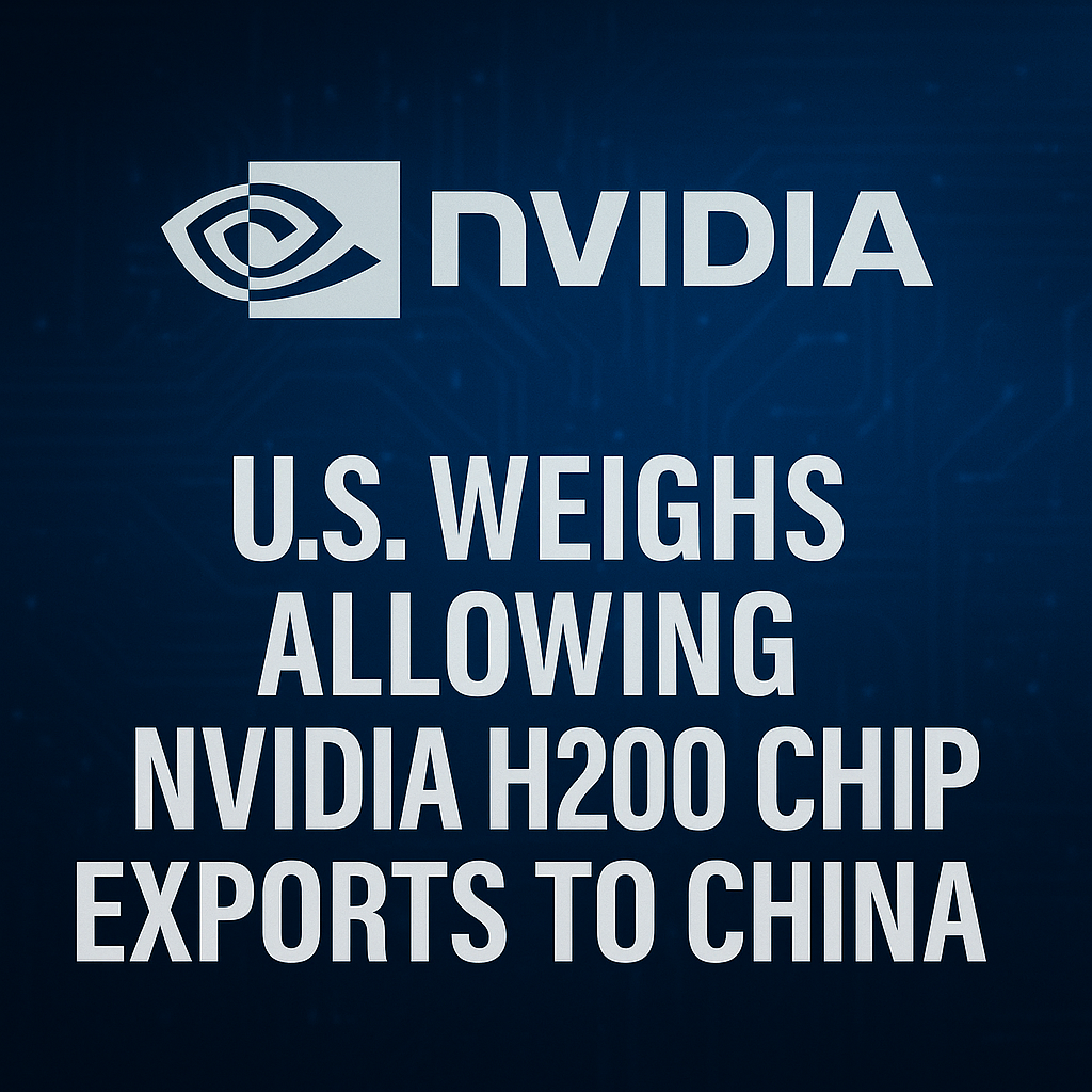 U.S. Weighs Allowing Nvidia H200 Chip Exports to China