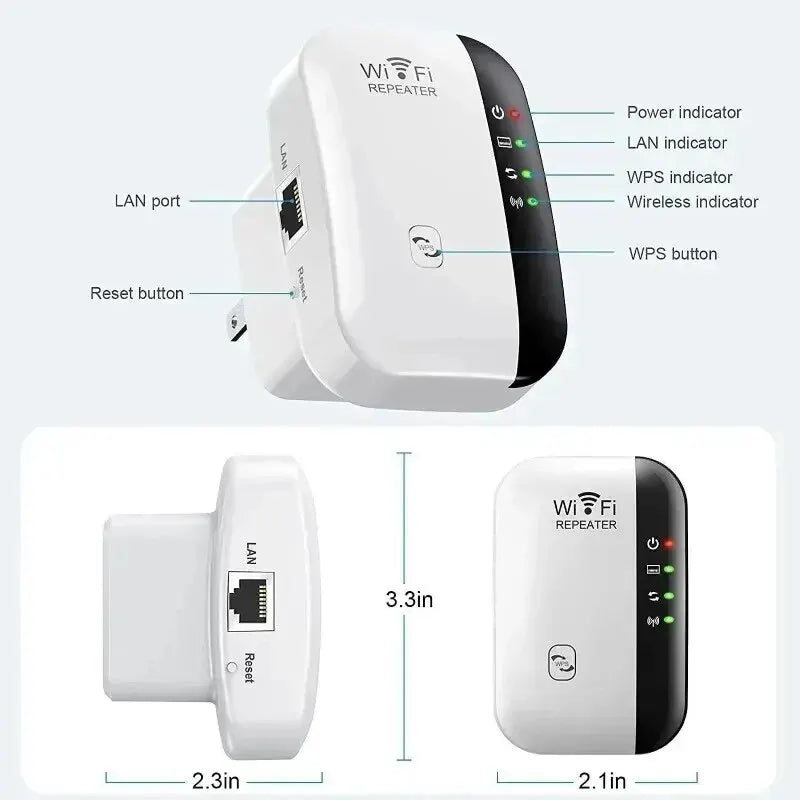 Wireless Signal Booster Wifi Extender Small Steamed Bun Network Repeater Ap Broadband Home Router Signal Amplification Extension wall braker