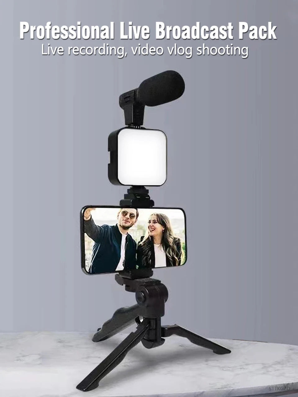 Vlogging Tripod Kit With Light and Mic