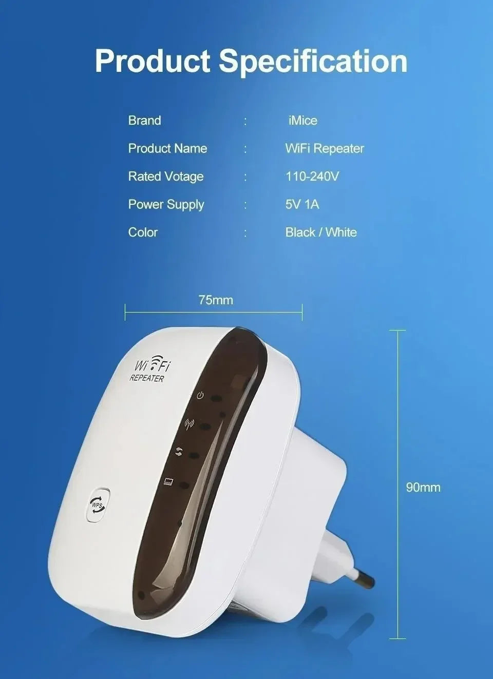 Wireless Signal Booster Wifi Extender Small Steamed Bun Network Repeater Ap Broadband Home Router Signal Amplification Extension wall braker