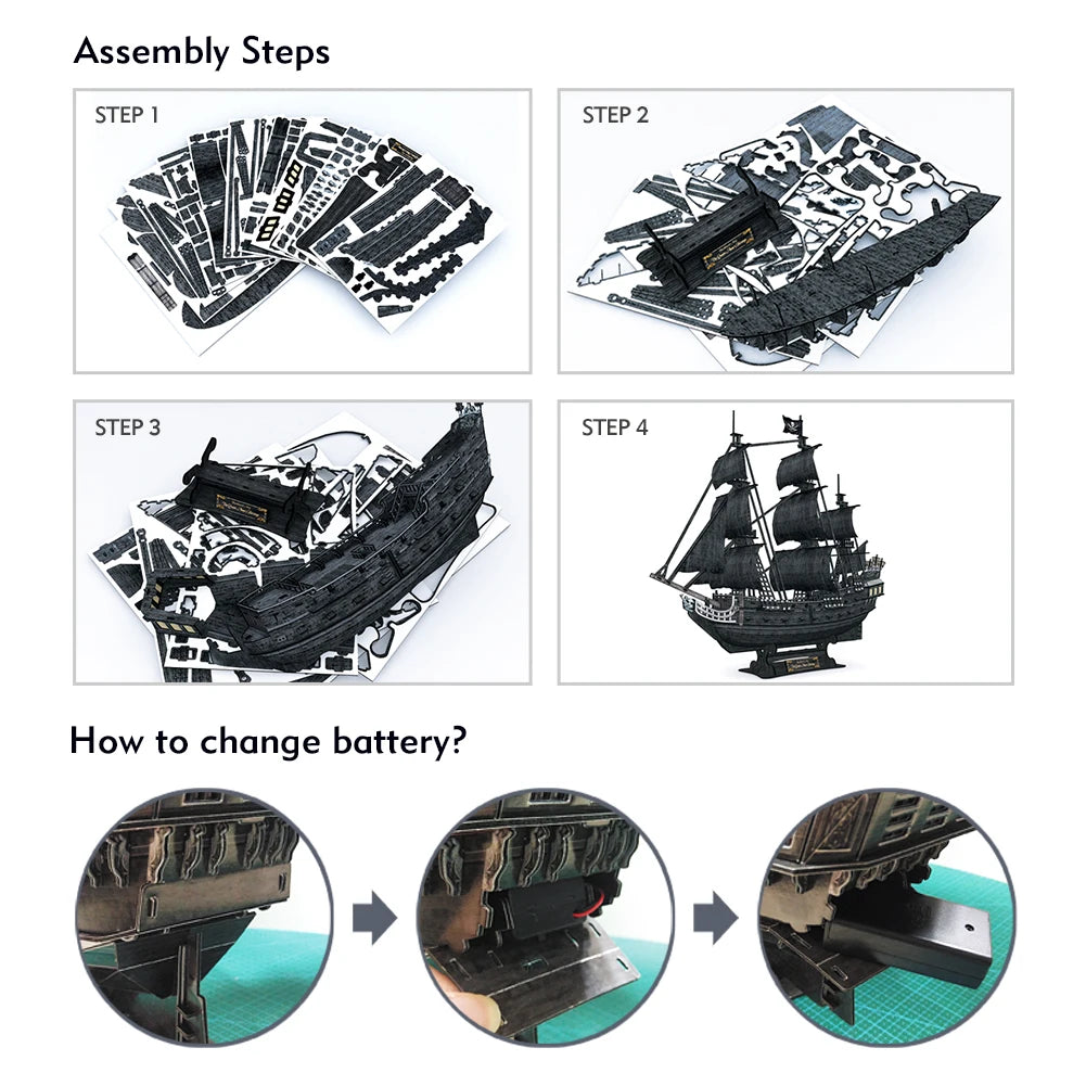 LED 3D Scale model ship