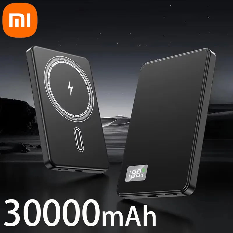 Thin Power Bank Ultra 50000mAh For MagSafe Magnetic Wireless Fast Charging Portable Battery Display