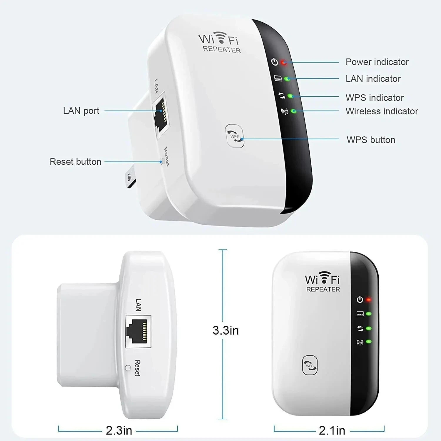Wireless Signal Booster Wifi Extender Small Steamed Bun Network Repeater Ap Broadband Home Router Signal Amplification Extension wall braker