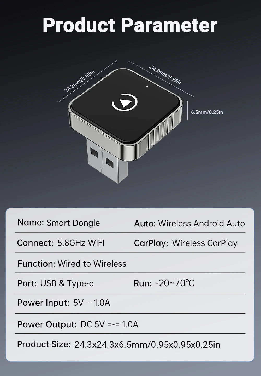 Wireless CarPlay Auto Adapter